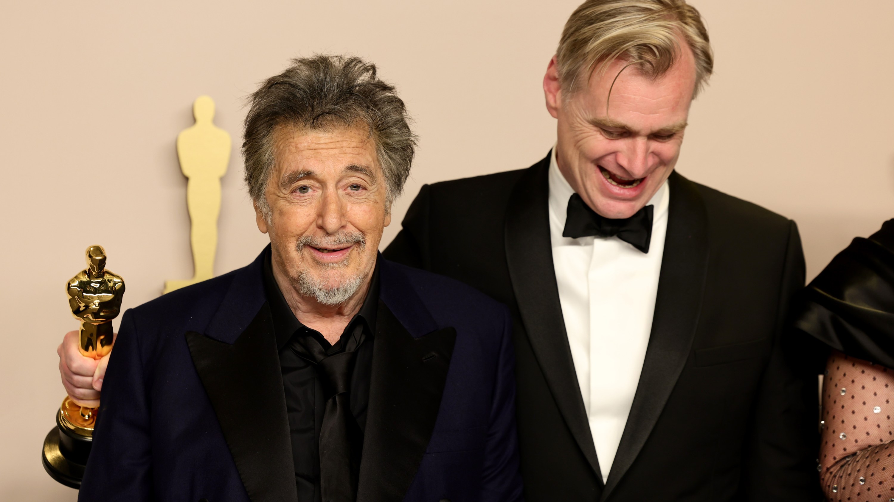 HOLLYWOOD, CALIFORNIE - 10 MARS : (L-R) Al Pacino et Christopher Nolan, le film 
