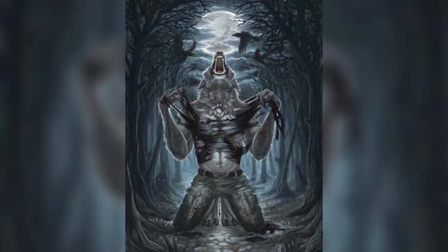 Oeuvre d'un loup-garou déchirant une chemise.