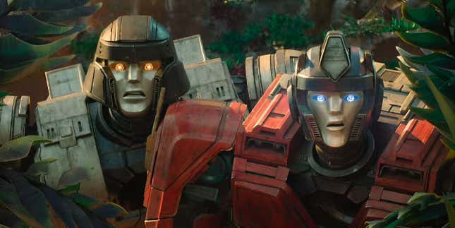 Megatron (D-16) et Optimus Prime dans Transformers One.