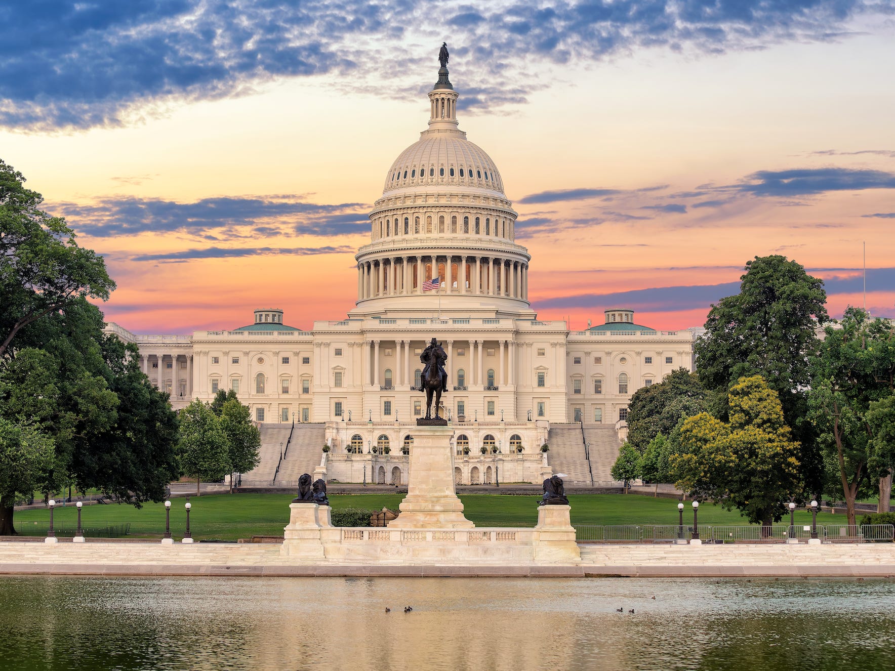 notre capitale à DC au coucher du soleil