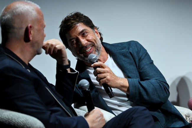NEW YORK, NEW YORK - 12 SEPTEMBRE : Javier Bardem parle du film sur scène
