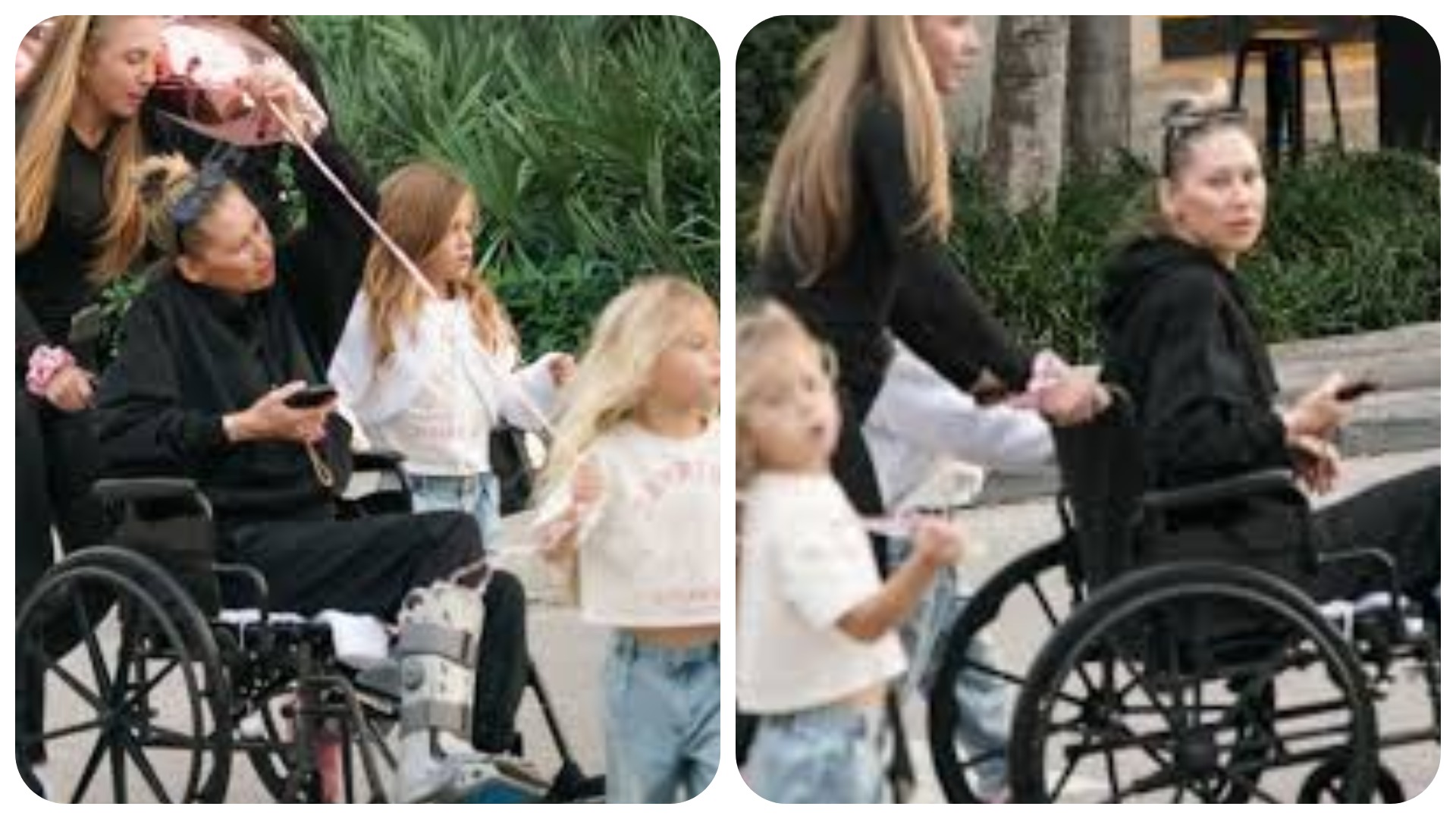 Anna Kournikova est représentée en fauteuil roulant