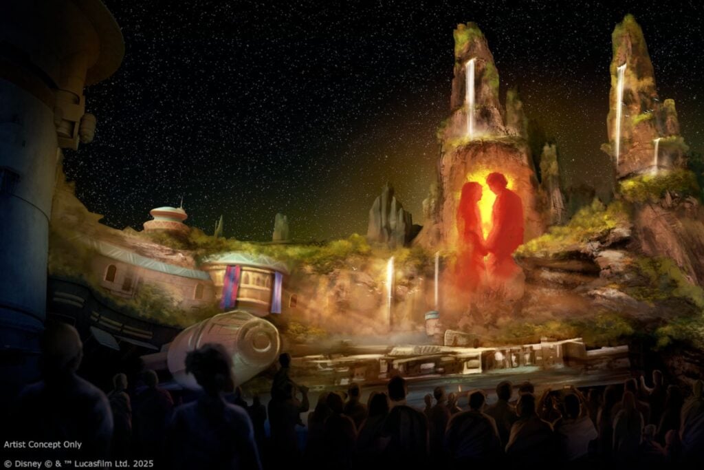 Concept d'artiste Disney fait l'expérience du feu Rising Suns sur le feu de Lucasfilm