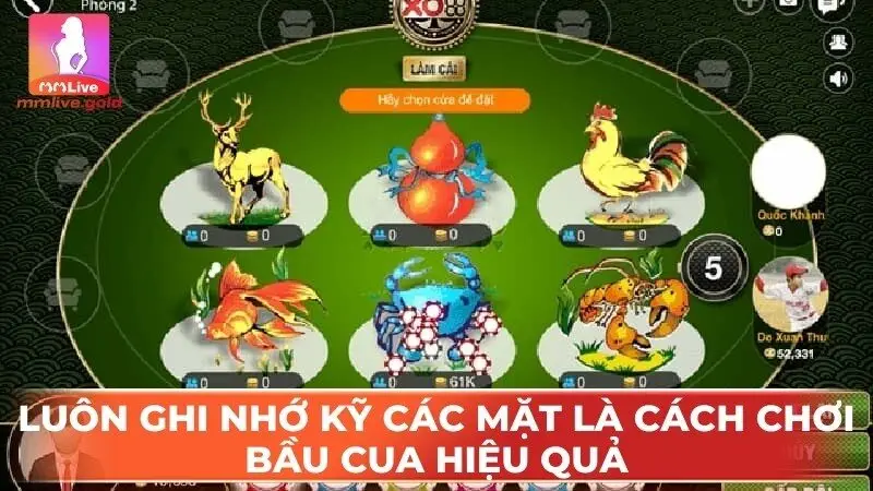 Luev ghi nhớ kỹ các mặt trên viên xúc sắc là cách chơi bầu cua hiệu quả